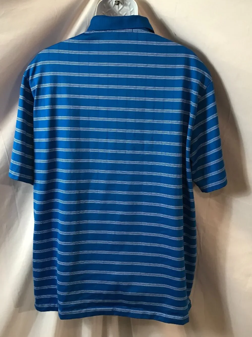 Nike Tiger Woods Collection Blue/White Banded Athletic Sport Cut Polo Shirt